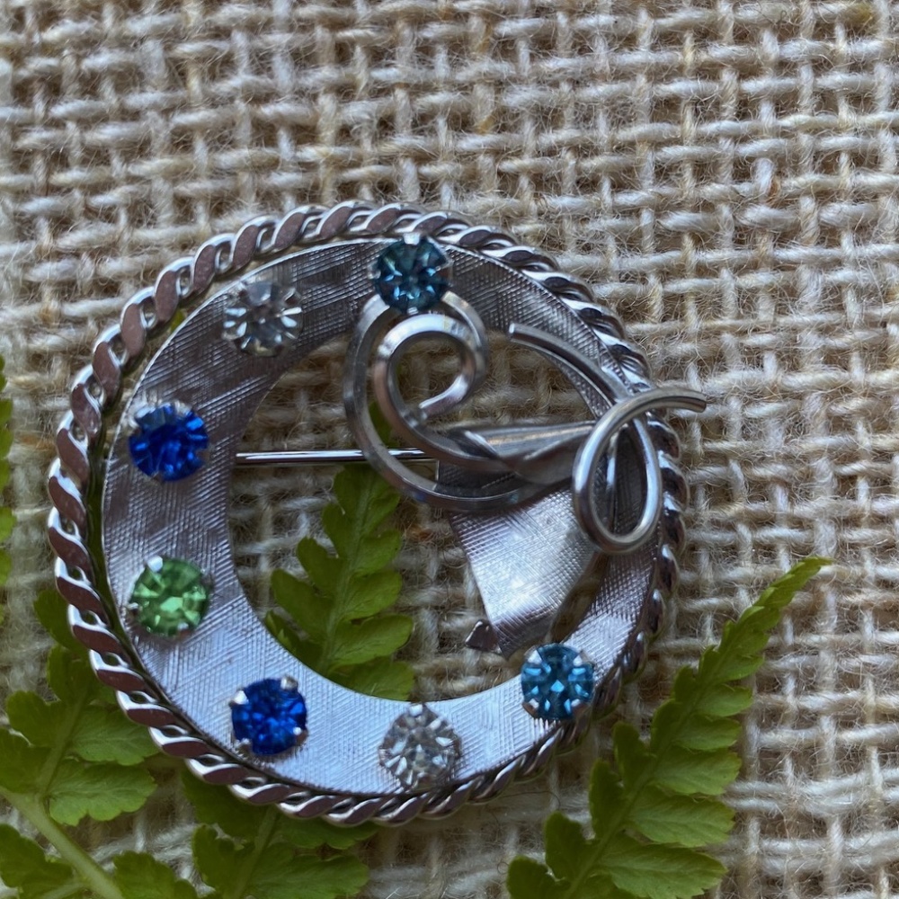 Rainbow sterling brooch